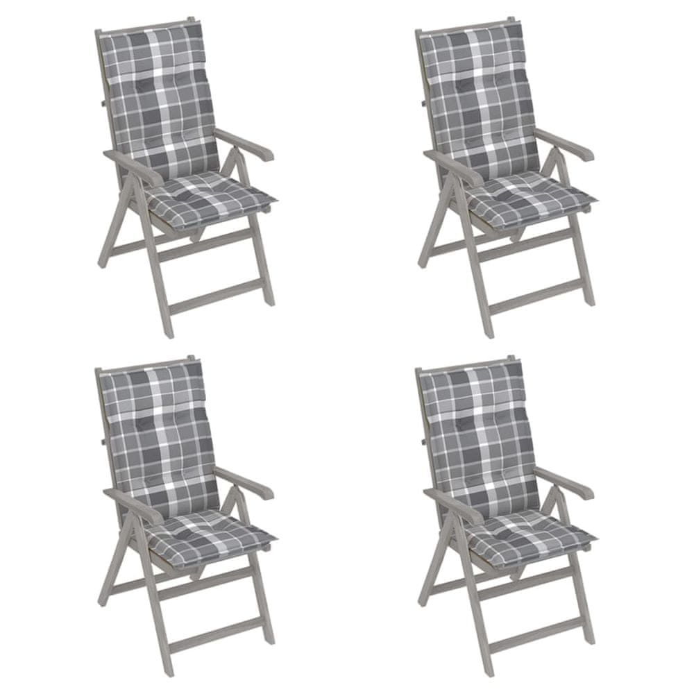 Petromila vidaXL Záhradné sklápacie stoličky 4 ks s podložkami akáciový masív